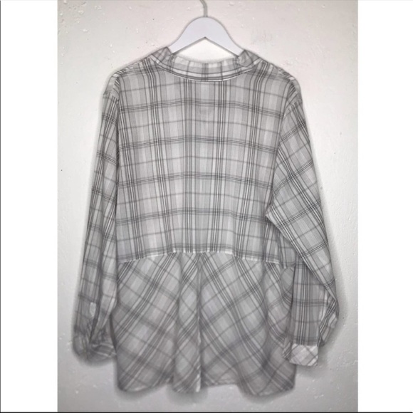 J Jill Plaid Top Cotton Button Up Shirt Collar Lightweight Plus Size 2X - Picture 3 of 6